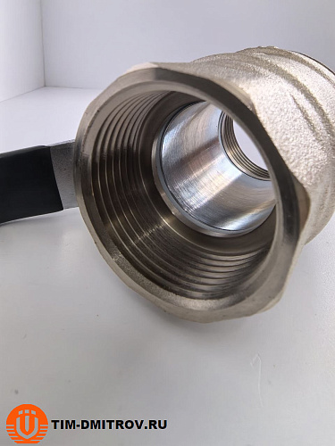 Кран шаровой никелированный 11/4" г-г рычаг TIM DE1210X