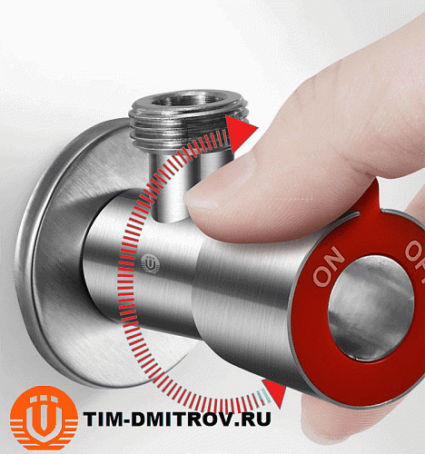 Комплект вентилей угловых (пара) TIM 1/2&quot; x 1/2&quot; (НР/НР, с отражателем, нержавеющая сталь) BL5854.02S