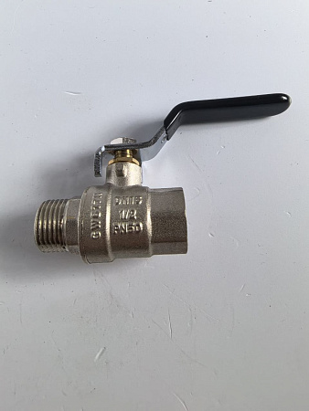 Кран шаровой никелированный STRONG 1/2" г-ш рычаг TIM DE1201X