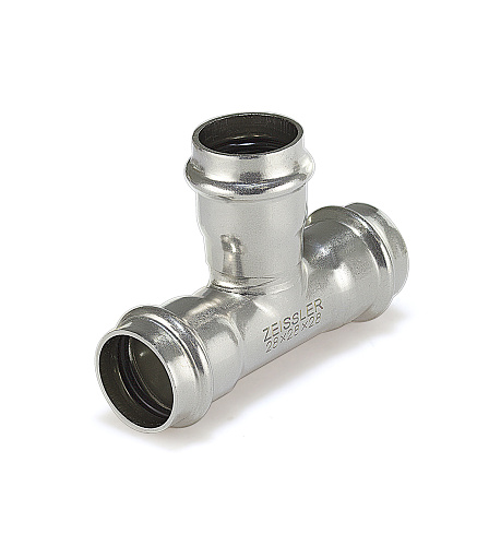 Трехраструбный пресс-тройник из нержавеющей стали 22*18*22mm ZTI.531.221822