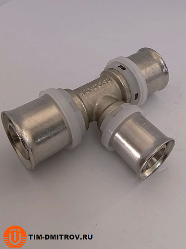 Пресс-фитинг (тройник) никелированный 26*20*26 TIM, F-T262026N