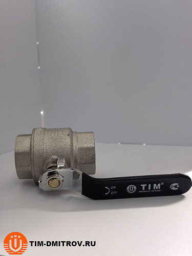 Кран шаровой никелированный 11/2" г-г рычаг TIM DE1212X
