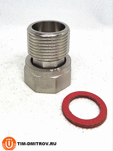 Полусгон никелированный прямой с накидной гайкой 3/4" ВР/НР ZEISSLER , ZSr.165.0605