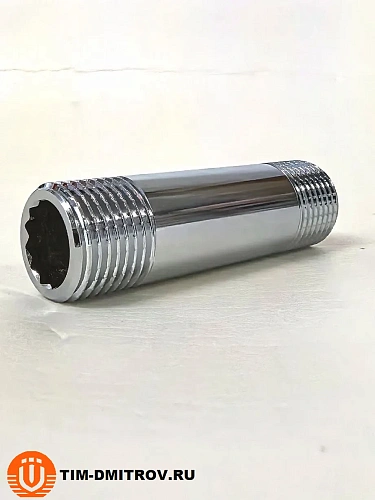 Бочонок хромированный удлиненный 70мм*1/2" НР TIM , арт.SM022-70