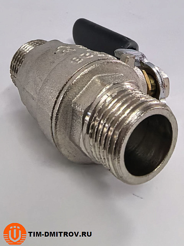 Кран шаровой ш/ш, ручка "STRONG" (никелированный) 1/2" TIM арт.DE1203X