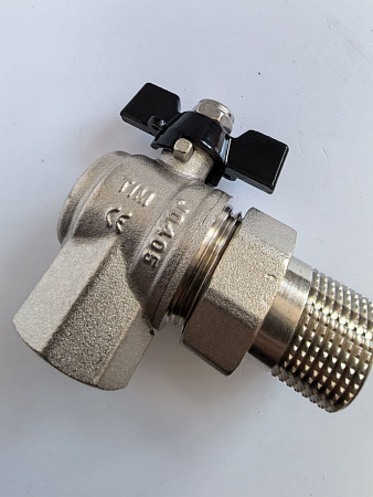 Кран американка угловой никелированный TIM, 3/4" Г/Ш,DE1236X