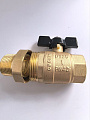 Кран шаровой с американкой TIM, 1", Г/Ш, бабочка, полный проход,DE1233
