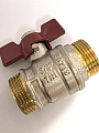 Кран шаровой STANDARD (бабочка красная) никелированный 3/4" ш/ш арт.BV205-3N