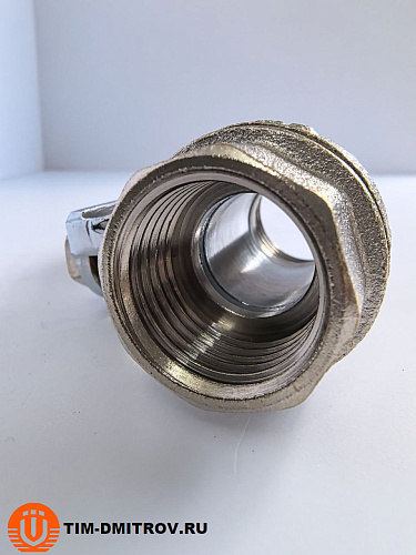 Кран шаровой никелированный 3/4" г-г рычаг TIM DE1205X