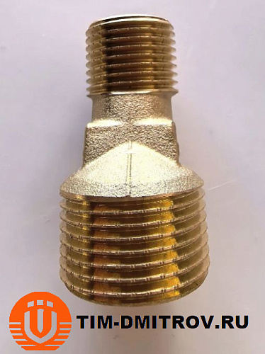 Эксцентрик латунный TIM 1/2" х 3/4", резьба наруж./наруж.,SLM023