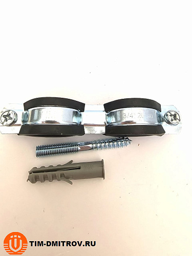 Двойной хомут для труб 3/4"  (25-29 мм), TIM203