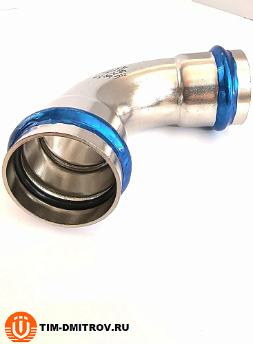 Двухраструбный пресс-угольник из нержавеющей стали 90° 35*35mm ZTI.551.003535