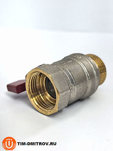 Кран шаровой STANDARD (бабочка красная) никелированный 3/4" г/ш арт.BV204-3N