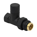 Запорный радиаторный клапан , 1/2" ВР-НР, прямой,матовый черный, арт.ZSv.214.02B