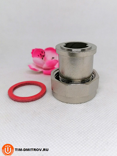 Полусгон с накидной гайкой и наружной резьбой (никелированный) 1*3/4 (ZEISSLER), арт. ZSr.165.060605