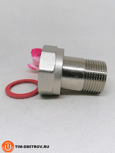 Полусгон с накидной гайкой и наружной резьбой (никелированный) 1*3/4 (ZEISSLER), арт. ZSr.165.060605