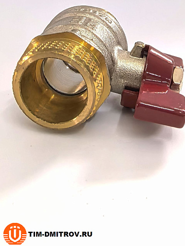 Кран шаровой STANDARD (бабочка красная) никелированный 3/4" ш/ш арт.BV205-3N