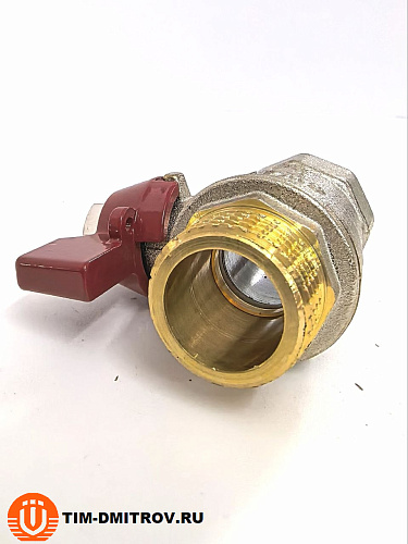 Кран шаровой STANDARD (бабочка красная) никелированный 1/2" г/ш арт.BV204-2N