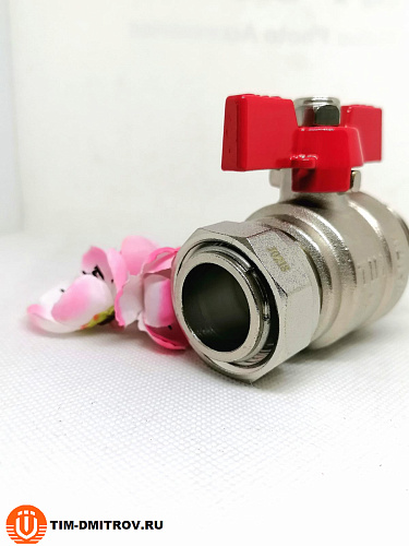 Кран шаровой с накидной гайкой и наружной резьбой 1&quot; ш,арт.BV210-C04MN