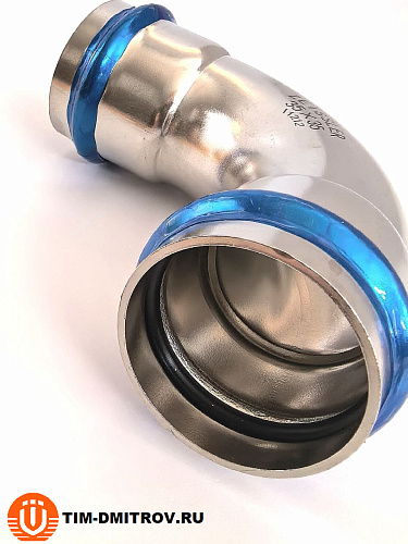 Двухраструбный пресс-угольник из нержавеющей стали 90° 35*35mm ZTI.551.003535