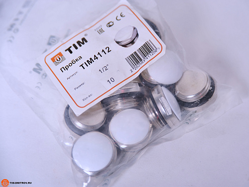 Пробка глухая для радиатора с уплотнительным кольцом (1 шт.) TIM4112