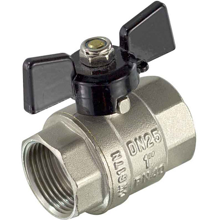 Кран шаровой никелированный TIM, 3/4&quot; Г/Г,DE1219X
