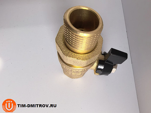 Кран шаровой с американкой бабочка, полный проход TIM, 1/2", Г/Ш DE1231