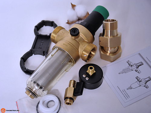 Фильтр для воды самопромывной,1&quot; НН, TIM JH-3008 с редуктором давления
