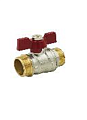Кран шаровой «STANDARD» (бабочка красная) никелированный 1" ш/ш, BV205-4N