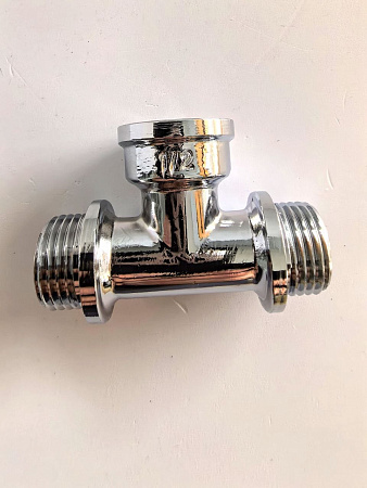 Хромированный тройник латунный TIM 1/2"x1/2"x1/2",K-TMFM222