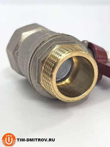 Кран шаровой STANDARD (бабочка красная) никелированный 3/4" г/ш арт.BV204-3N