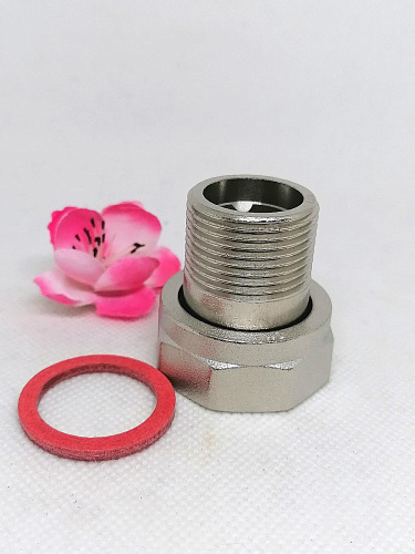 Полусгон с накидной гайкой и наружной резьбой (никелированный) 1*3/4 (ZEISSLER), арт. ZSr.165.060605