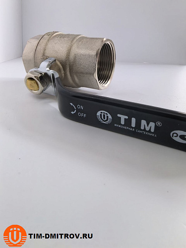 Кран шаровой никелированный 11/4" г-г рычаг TIM DE1210X
