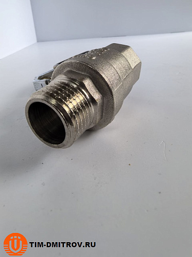 Кран шаровой никелированный STRONG 1/2" г-ш рычаг TIM DE1201X