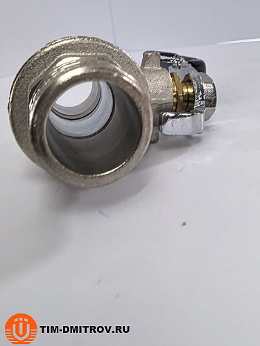 Кран шаровой ш/ш, ручка "STRONG" (никелированный) 1/2" TIM арт.DE1203X