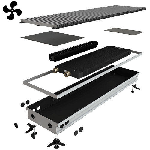 Конвектор внутрипольный Askon (с вентилятором) КВП-В 100/170/1600