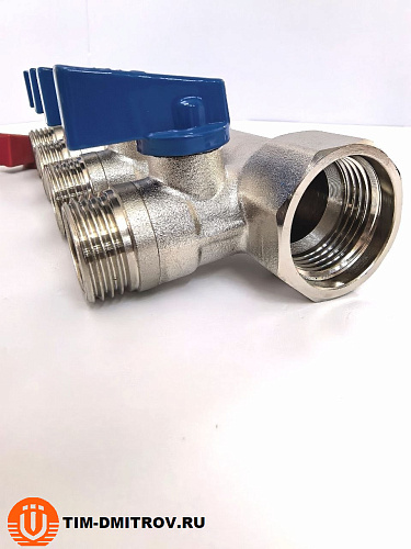 Коллектор с шаровыми кранами TIM 3/4" х 1/2" под конус - на 4 выхода MV-3/4-N-4