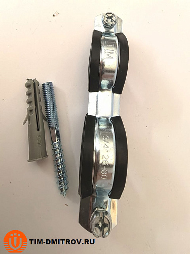 Двойной хомут для труб 3/4"  (25-29 мм), TIM203
