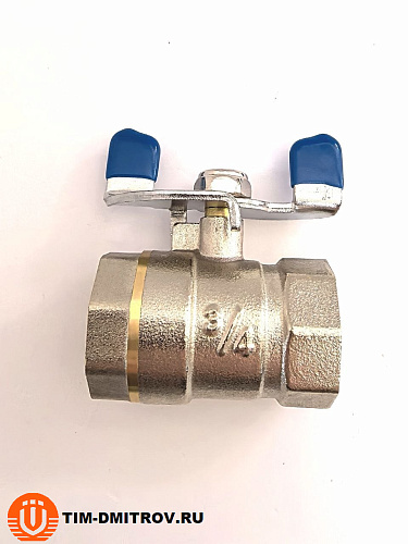 Кран шаровой эконом класса 3/4" г-г бабочка TIМ V03FF-1