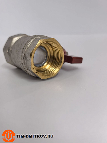Кран шаровой STANDARD (бабочка красная) никелированный 3/4" г/г арт.BV202-3N