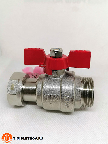Кран шаровой с накидной гайкой и наружной резьбой 1&quot; ш,арт.BV210-C04MN