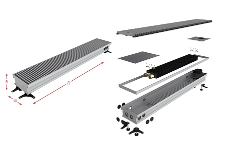 Конвектор внутрипольный Askon (без вентилятора) КВП 110/120/500