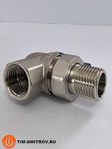 Кран угловой с американкой г/ш бабочка "STRONG" (никелированный) 1/2" TIM арт.DE1235X