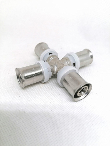 Пресс-фитинг – крестовина.никелированный  16*16*16*16, арт.F-X16161616N