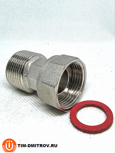 Полусгон никелированный прямой с накидной гайкой 3/4" ВР/НР ZEISSLER , ZSr.165.0605