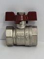 Кран шаровой STANDARD (бабочка красная) никелированный 3/4" г/г арт.BV202-3N