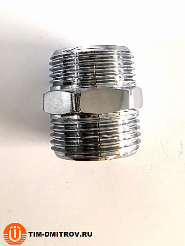 Ниппель хромированный 3/4"x3/4", K-SM033