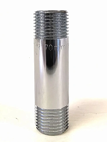 Бочонок хромированный удлиненный 70мм*1/2" НР TIM , арт.SM022-70