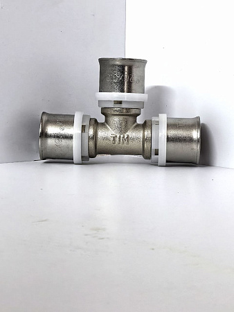 Пресс-фитинг. Тройник никелированный  26*26*26, арт.F-T262626N