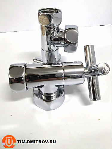 Хромированный кран для полотенце сушителя TIM 3/4" x 1" (пара), резьба внутр./внутр.,KV10-LFF043
